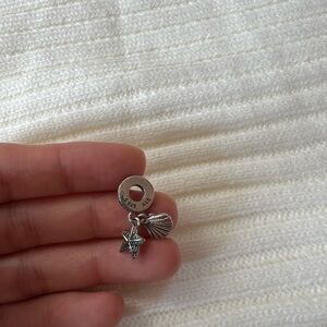 Pandora Silver Star and Shell Charm Pendant